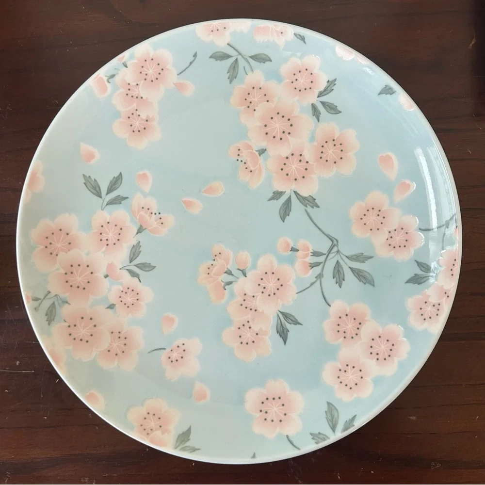 Two Hobby Lobby cherry blossom dinner plates
